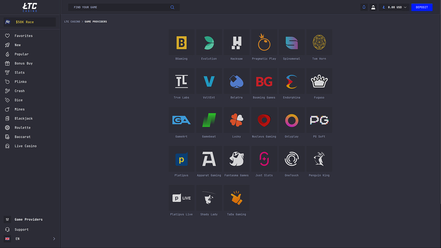 Desarrolladores de juegos de escritorio de LTC Casino