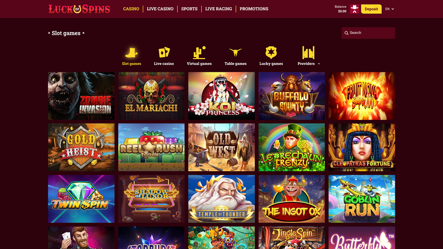 Luck Of Spins Casino Desktop Games