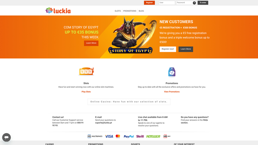 Luckia Casino Desktop Homepage