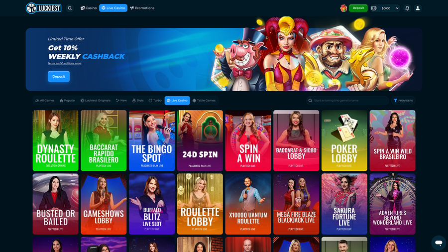 Luckiest Desktop Live Dealer