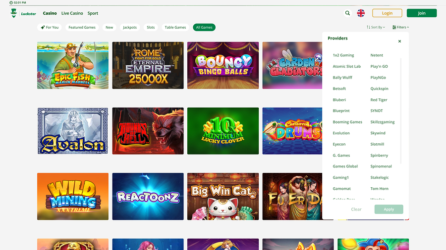 Luckster Casino Desktop Game Developers