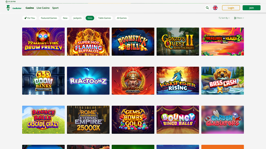 Luckster Casino Desktop Games