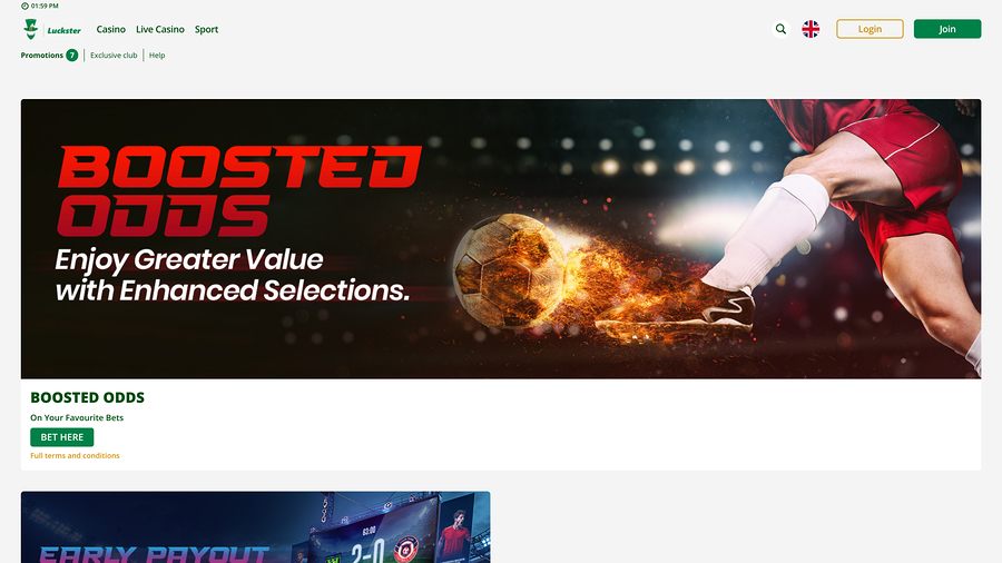 Luckster Casino Desktop Promotions