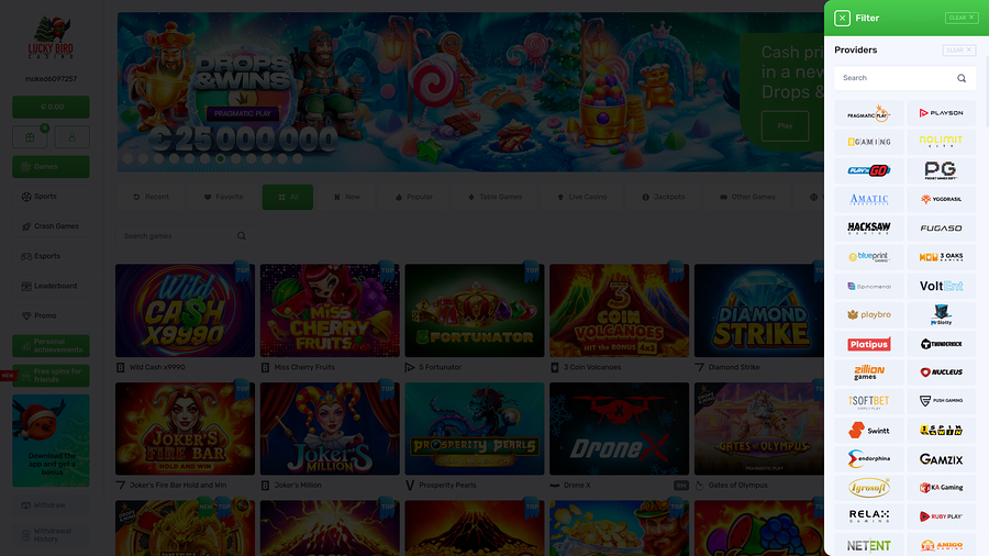 Lucky Bird Casino Desktop Game Developers