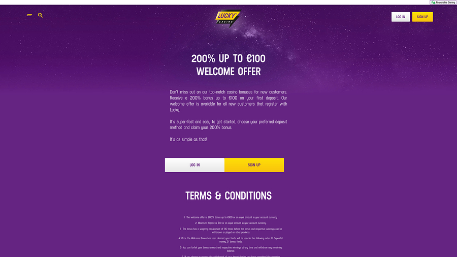 Lucky Casino Desktop Promotions