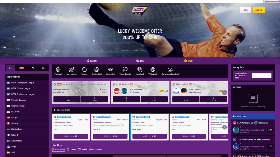 Lucky Casino desktop Sports 