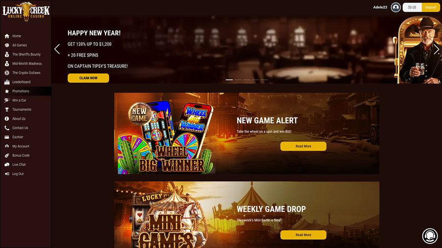 Lucky Creek Casino Desktop Promotions