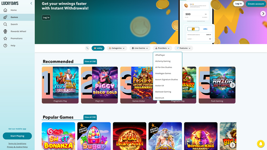  Lucky Days Casino Desktop Game Developers