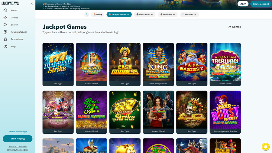  Lucky Days Casino Desktop Jackpot