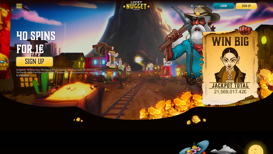 Lucky Nugget Casino Desktop Homepage