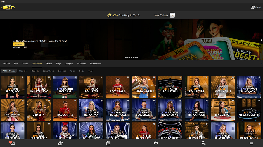 Lucky Nugget Casino Desktop Live Dealer