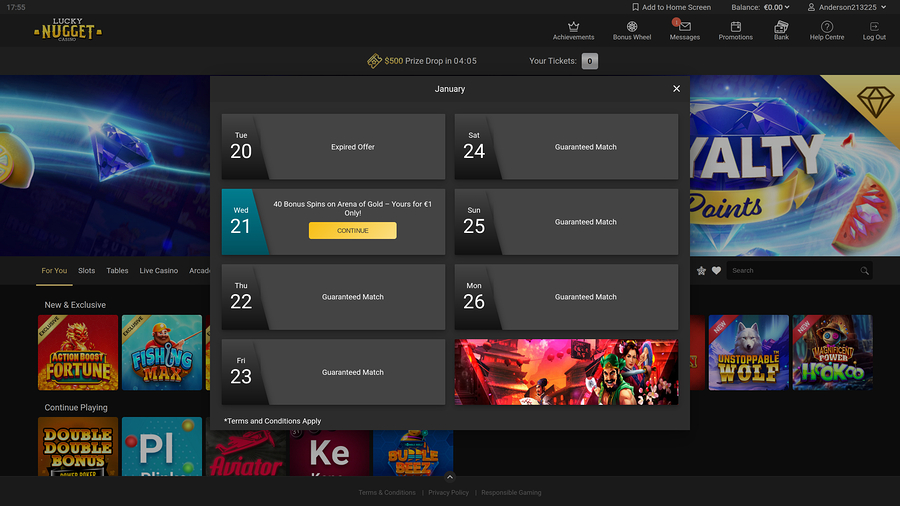 Lucky Nugget Casino Desktop Promotions