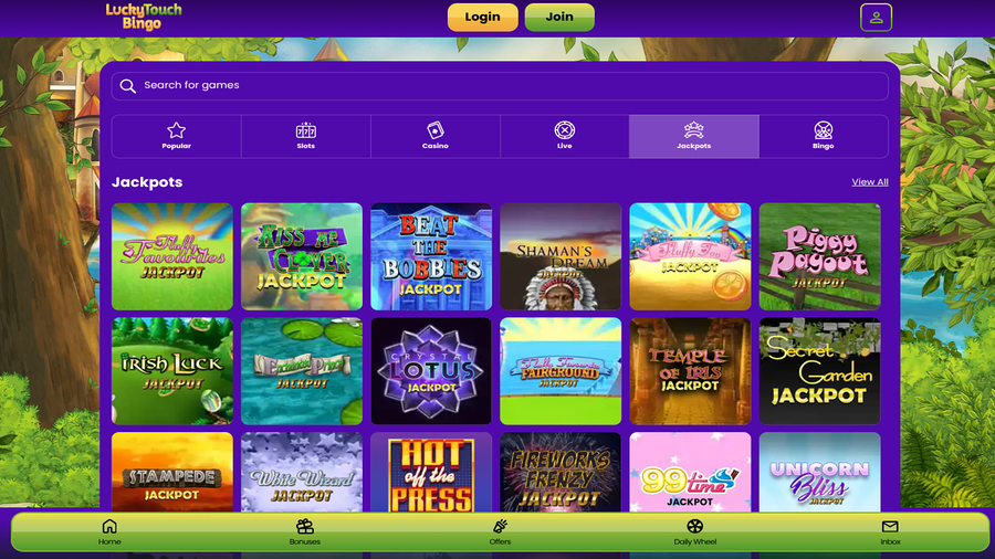 Lucky Touch Bingo Desktop Jackpot 