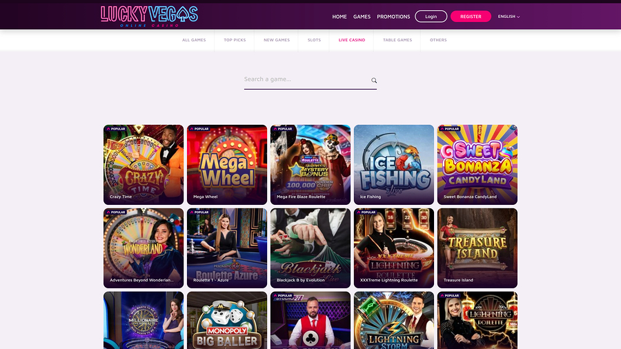 Lucky Vegas Casino Desktop Live Dealer