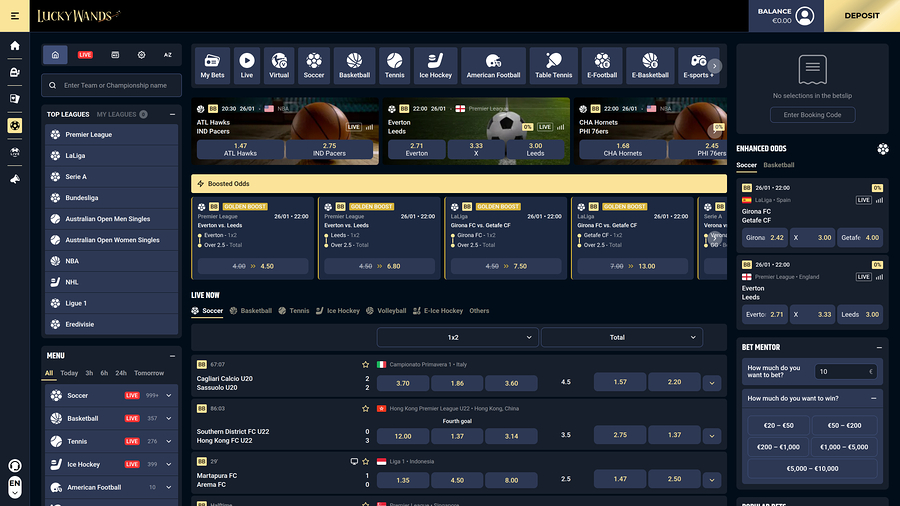 Lucky Wands Casino Desktop Sports