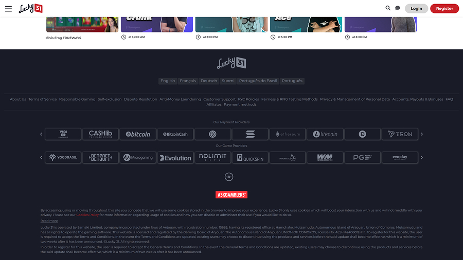 Lucky31 Casino Desktop Game Developers 