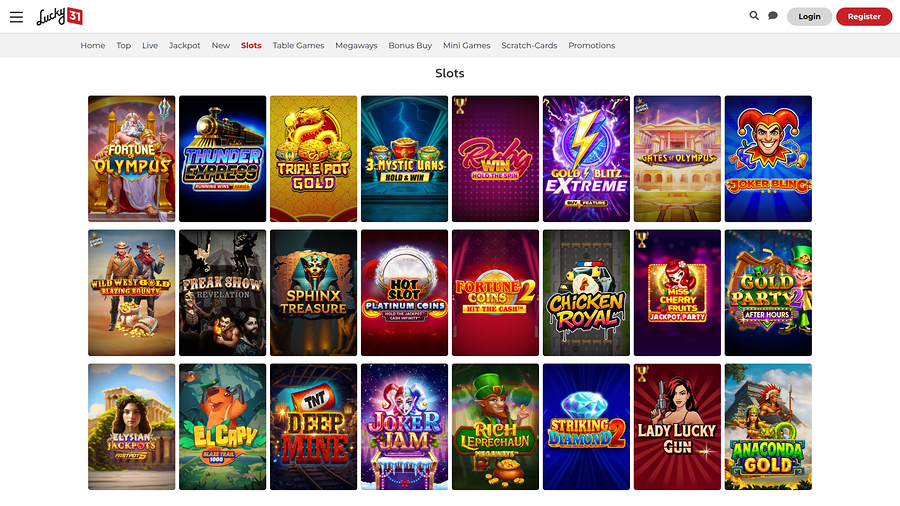 Lucky31 Casino Desktop Games