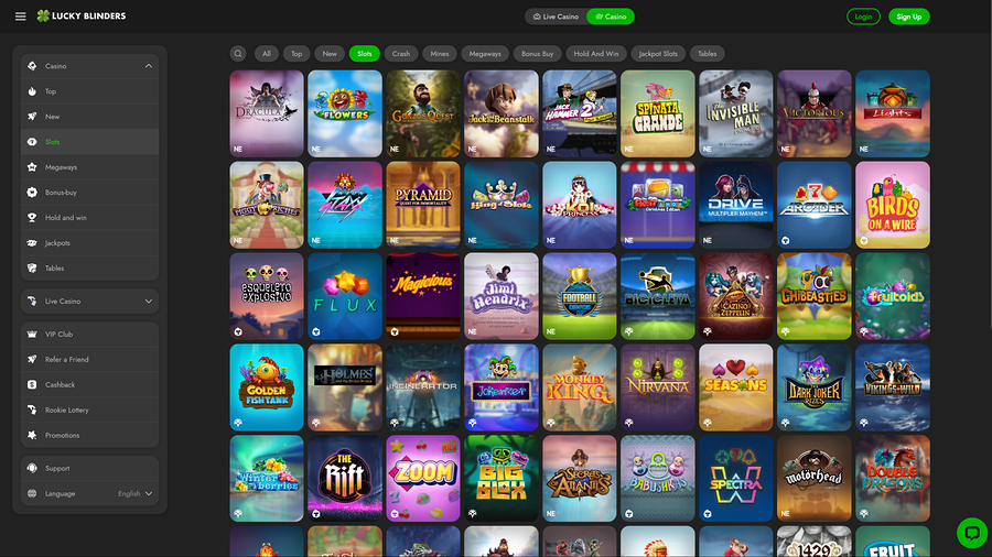 Lucky Blinders Casino Games