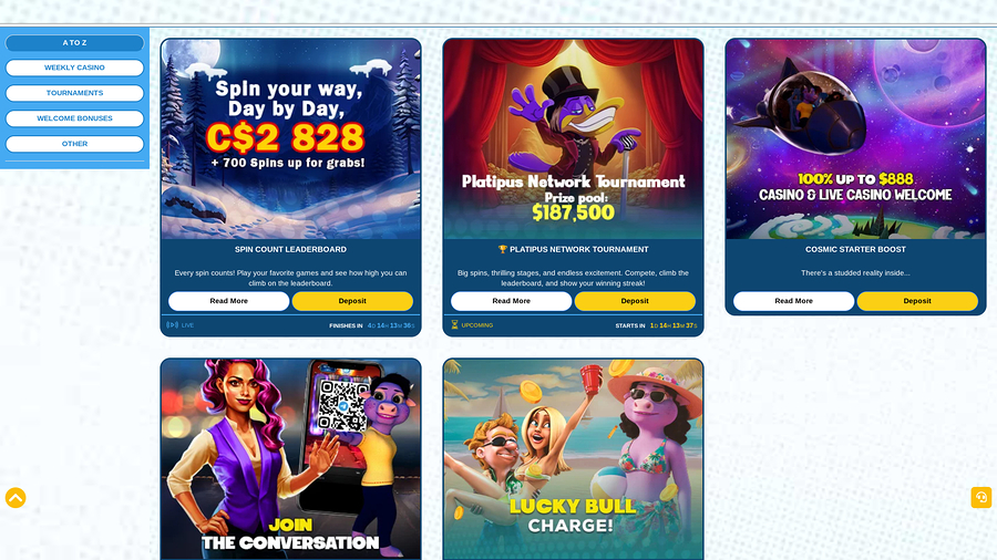 Luckybull Casino Desktop Promotions