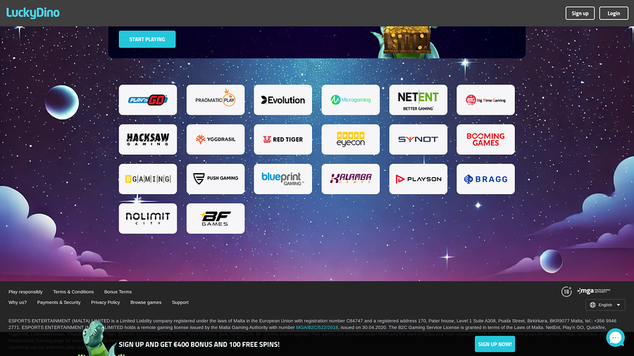 Luckydino Casino Desktop Game Developers 