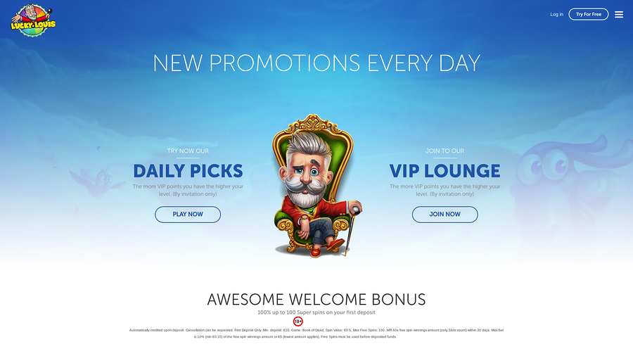 LuckyLouis Casino Desktop Promotions