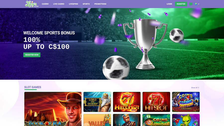 Lucys Casino Desktop Homepage