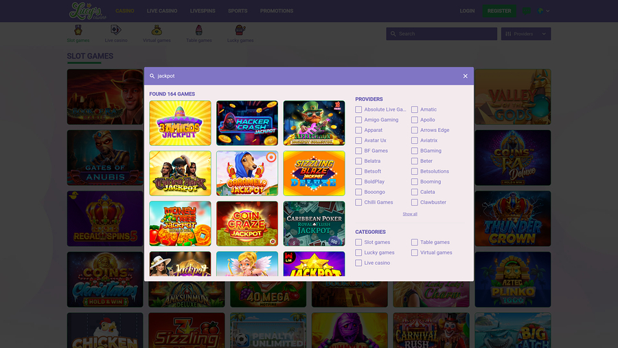 Lucys Casino Desktop Jackpot