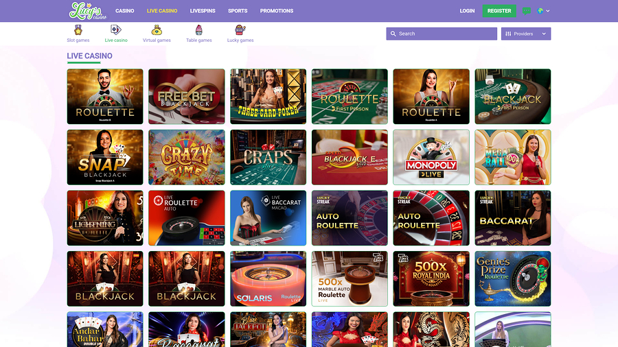 Lucys Casino Desktop Live Dealer