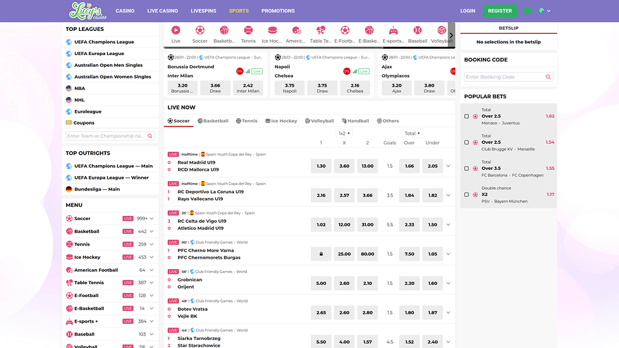 Lucys Casino Desktop Sports