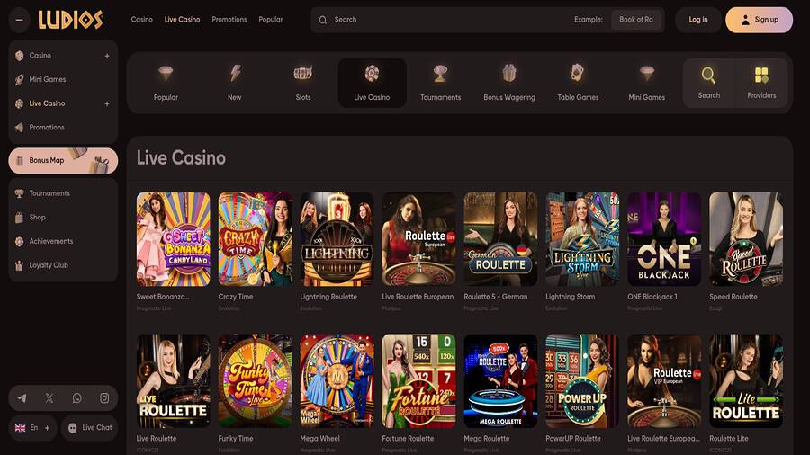 Live Dealers screenshot of Ludios Casino for Desktop