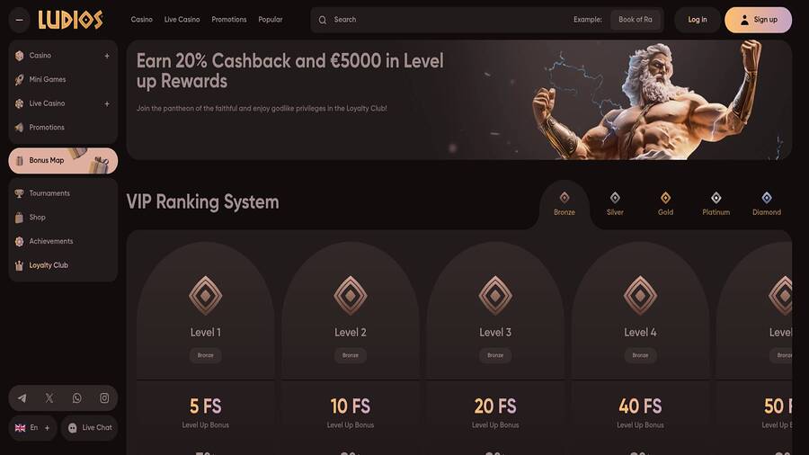 VIP screenshot of Ludios Casino for Desktop