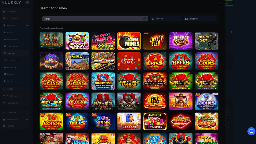 Lukkly Casino Desktop Jackpot
