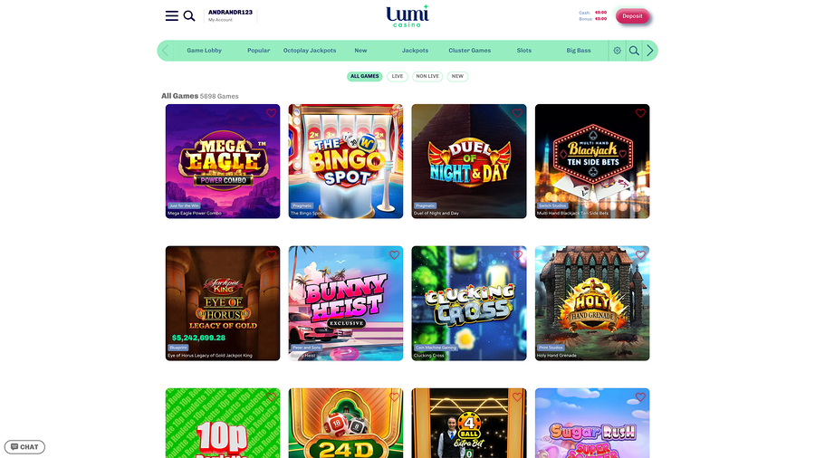 Lumi Casino Desktop Games