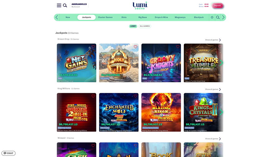Lumi Casino Desktop Jackpot