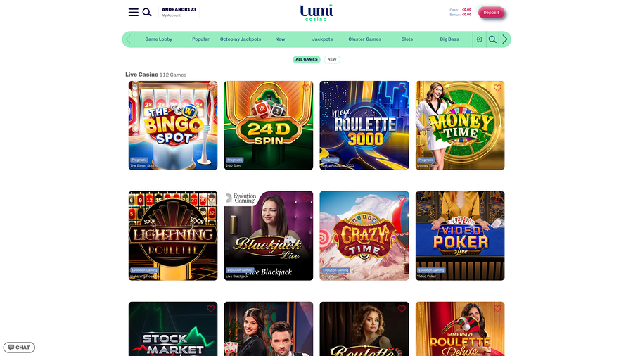 Lumi Casino Desktop Live Dealer