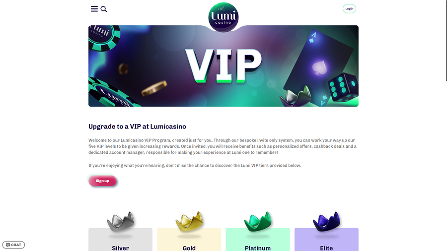 Lumi Casino Desktop VIP Program