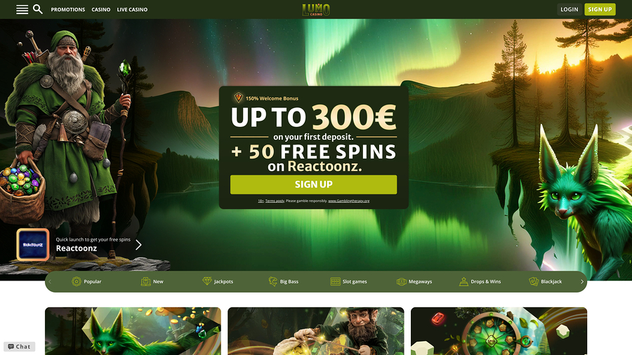 Lumo Casino Homepage