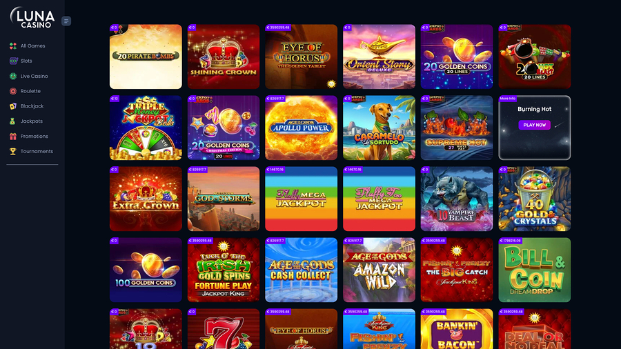 Luna Casino Desktop Jackpot