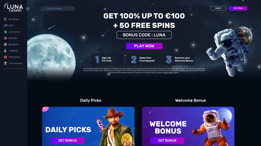 Luna Casino Desktop Promotions