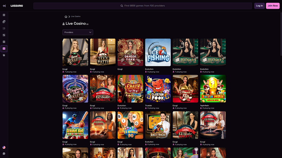 Lussurio Casino Desktop Live Dealer