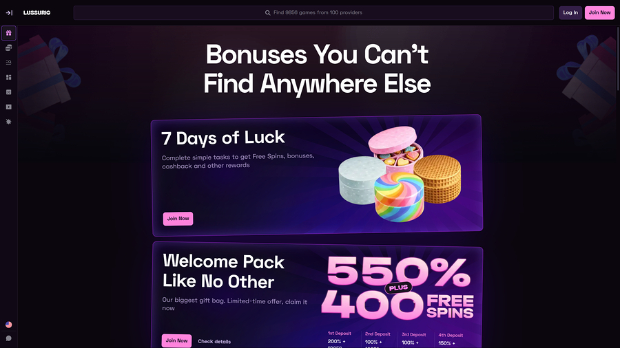 Lussurio Casino Desktop Promotions