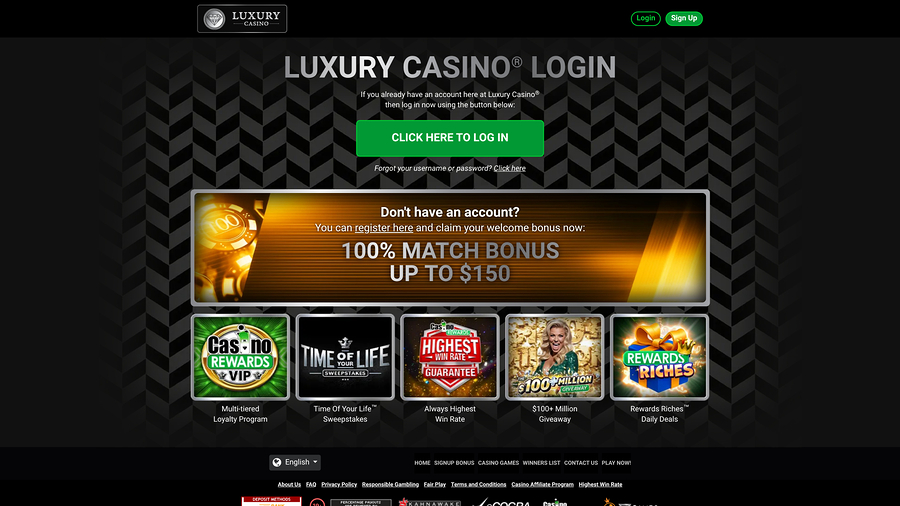 Luxury Casino Desktop Promotions