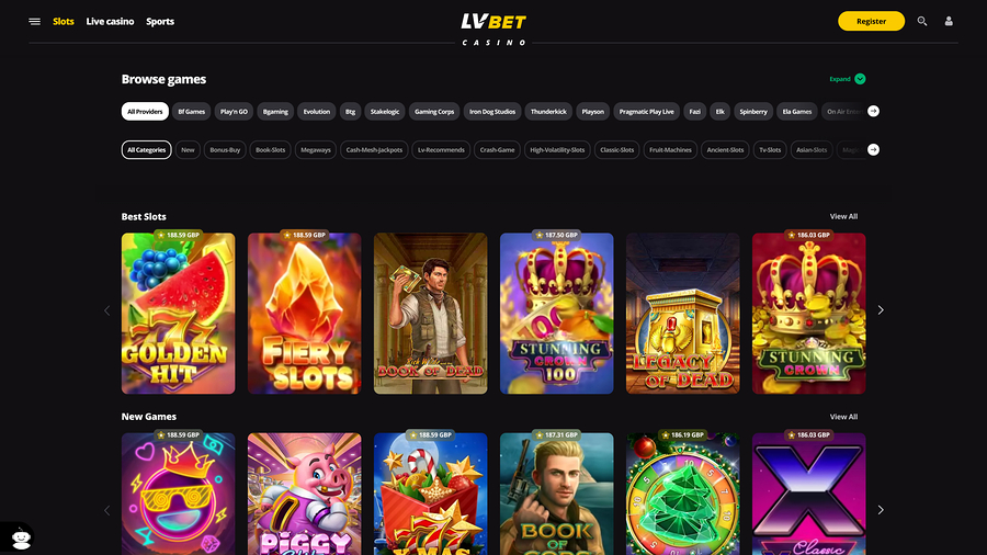 Desarrolladores de juegos de escritorio de LV Bet Casino