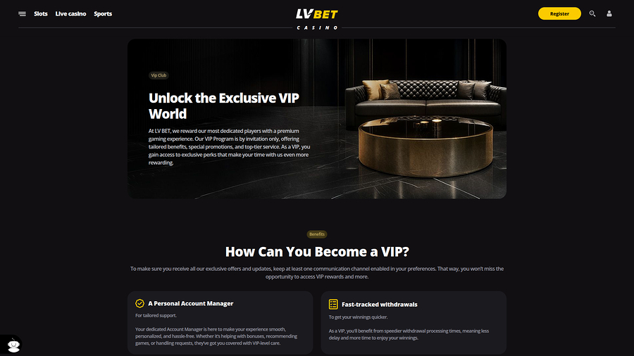 Programa VIP de escritorio del casino LV BET