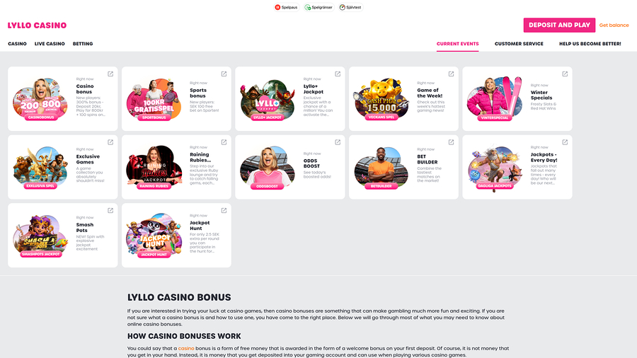 Lyllo Casino Desktop-kampanjer