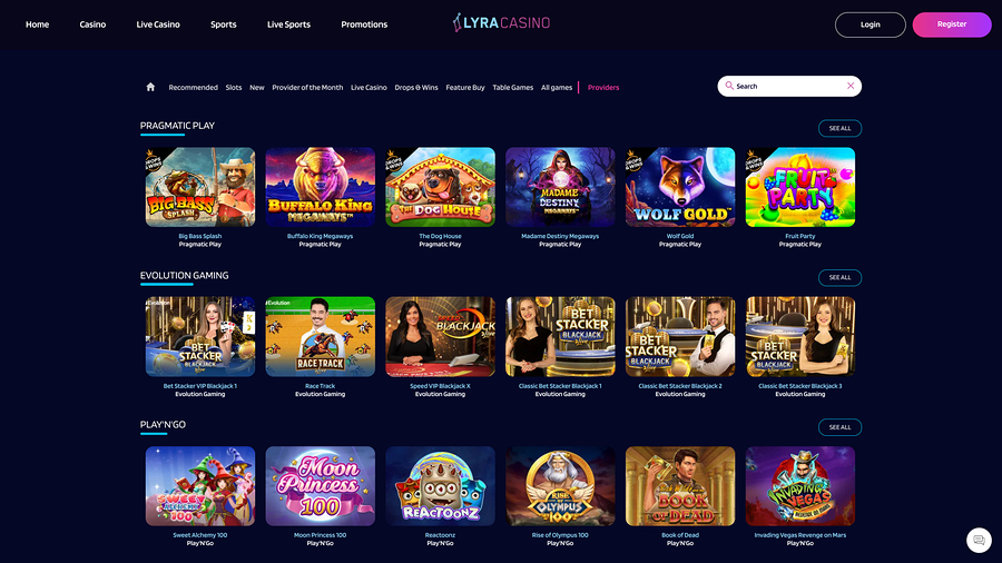 Lyra Casino Desktop Game Developers