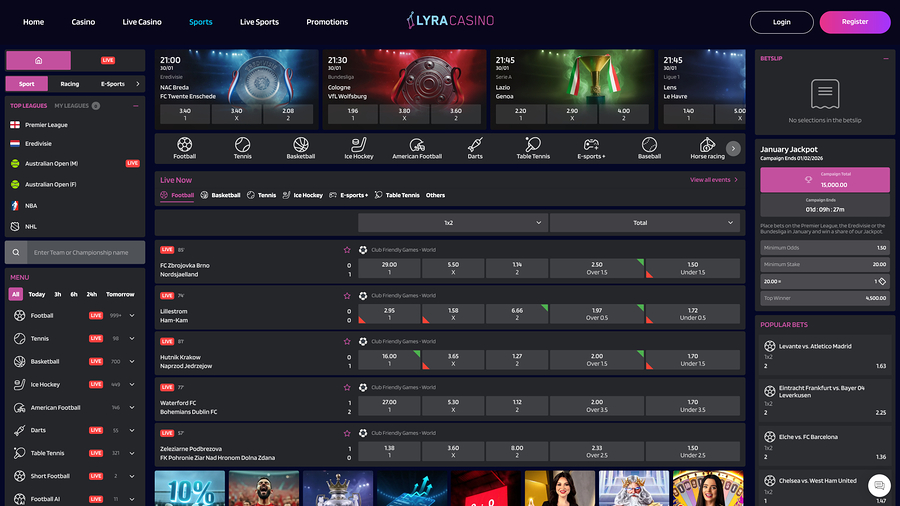 Lyra Casino Desktop Sports