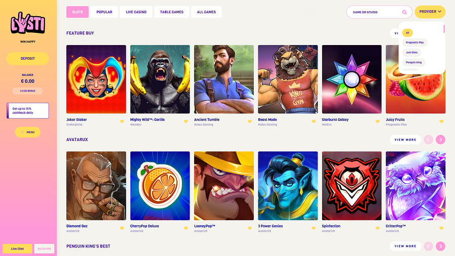 Lysti Casino Desktop Game Developers