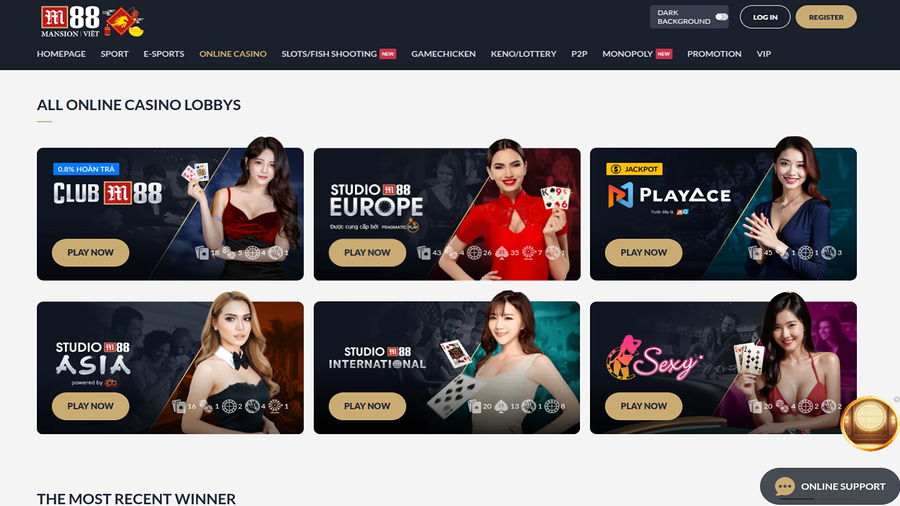 M88 Casino Desktop Live Dealer