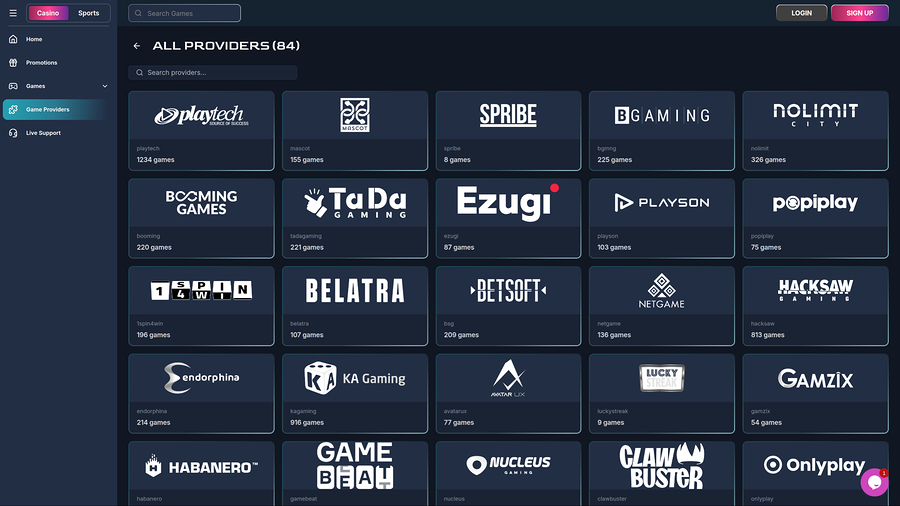 Magicianbet Casino Desktop Game Developers